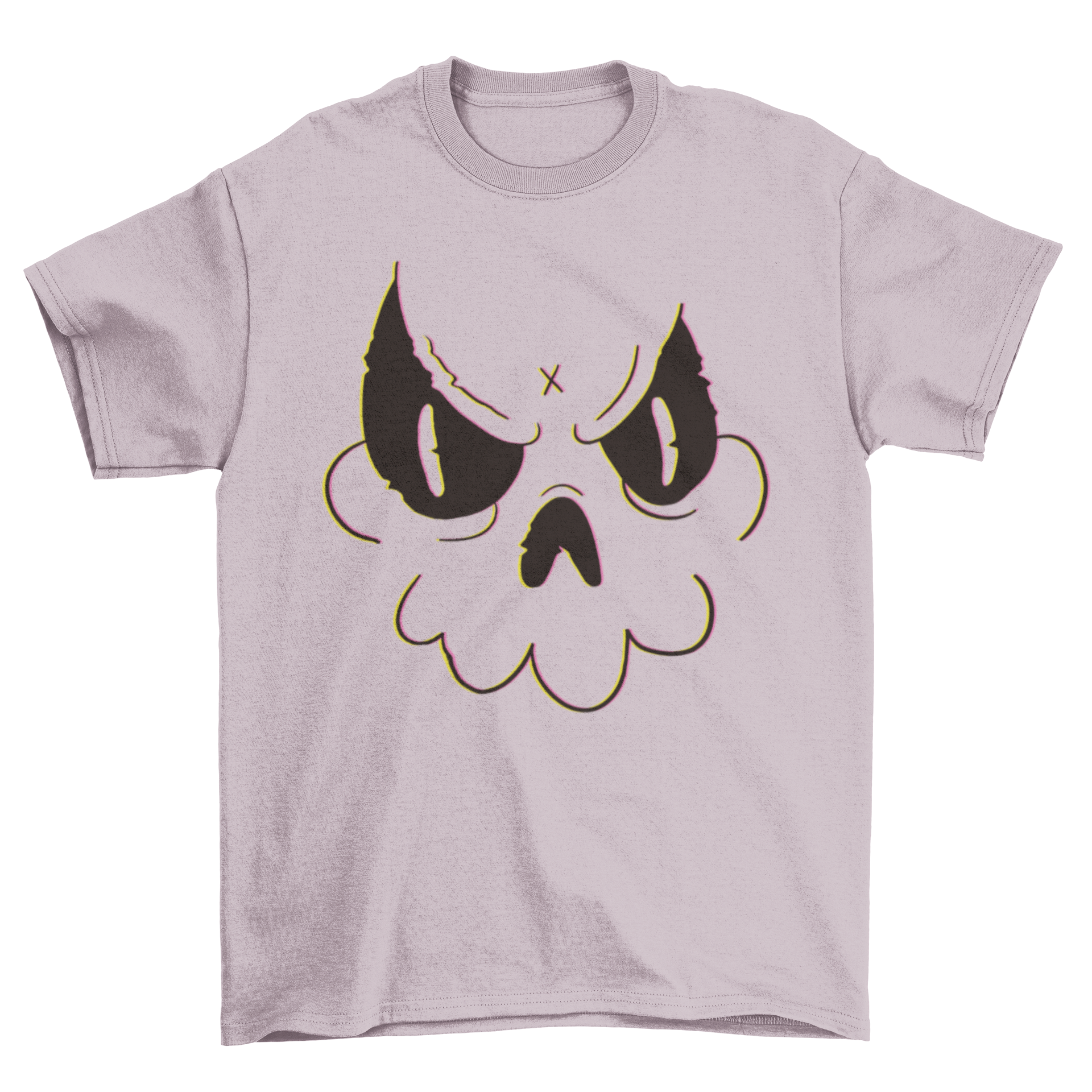 A stylish Skull Doodle T-shirt featuring a playful cartoon skull face doodle, perfect for casual wear.