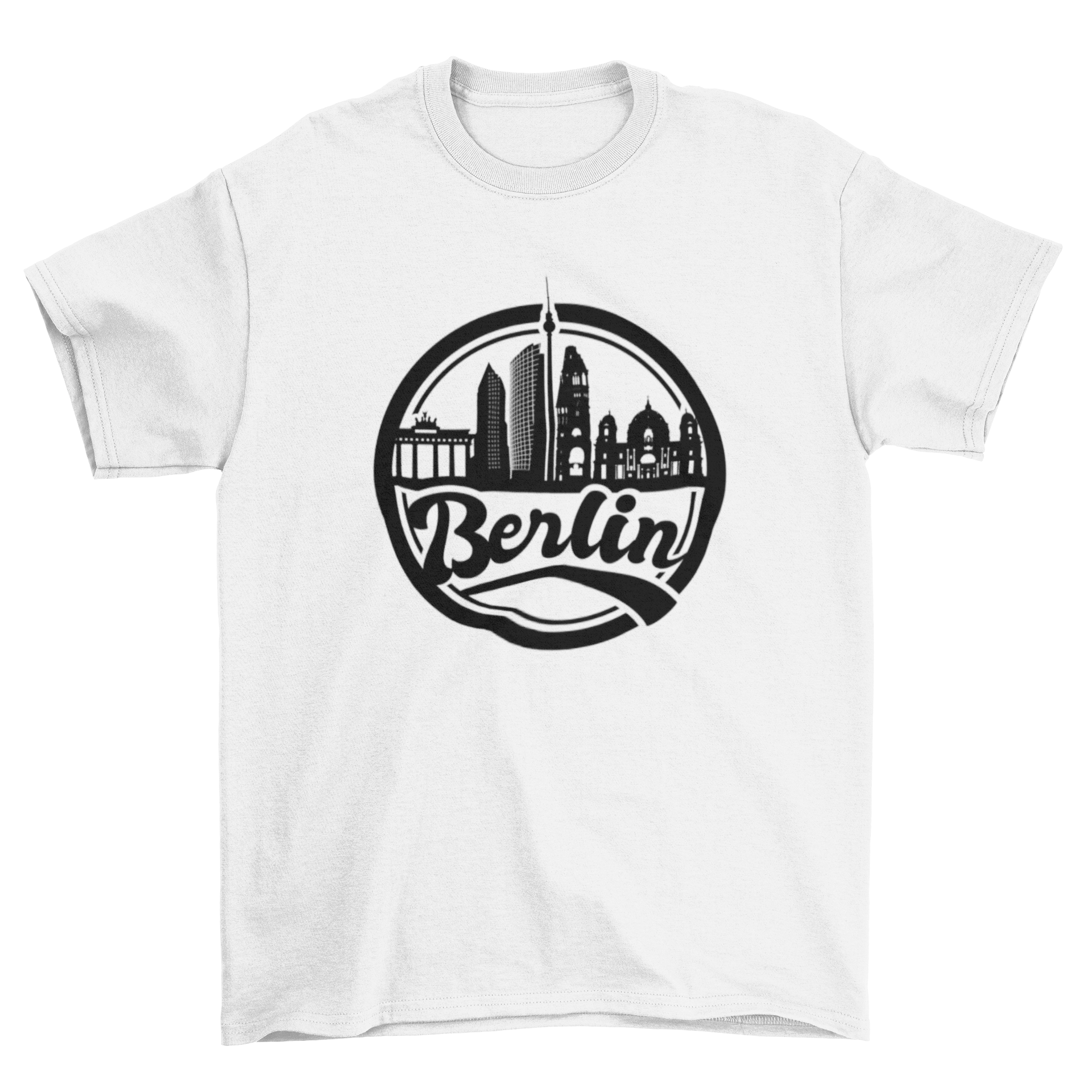 Skyline Berlin T-Shirt featuring a vibrant design of Berlin's iconic skyline.
