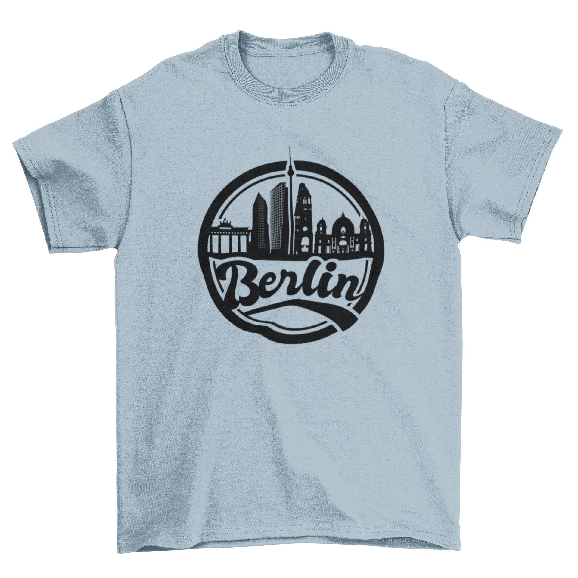 Skyline Berlin T-Shirt featuring a vibrant design of Berlin's iconic skyline.