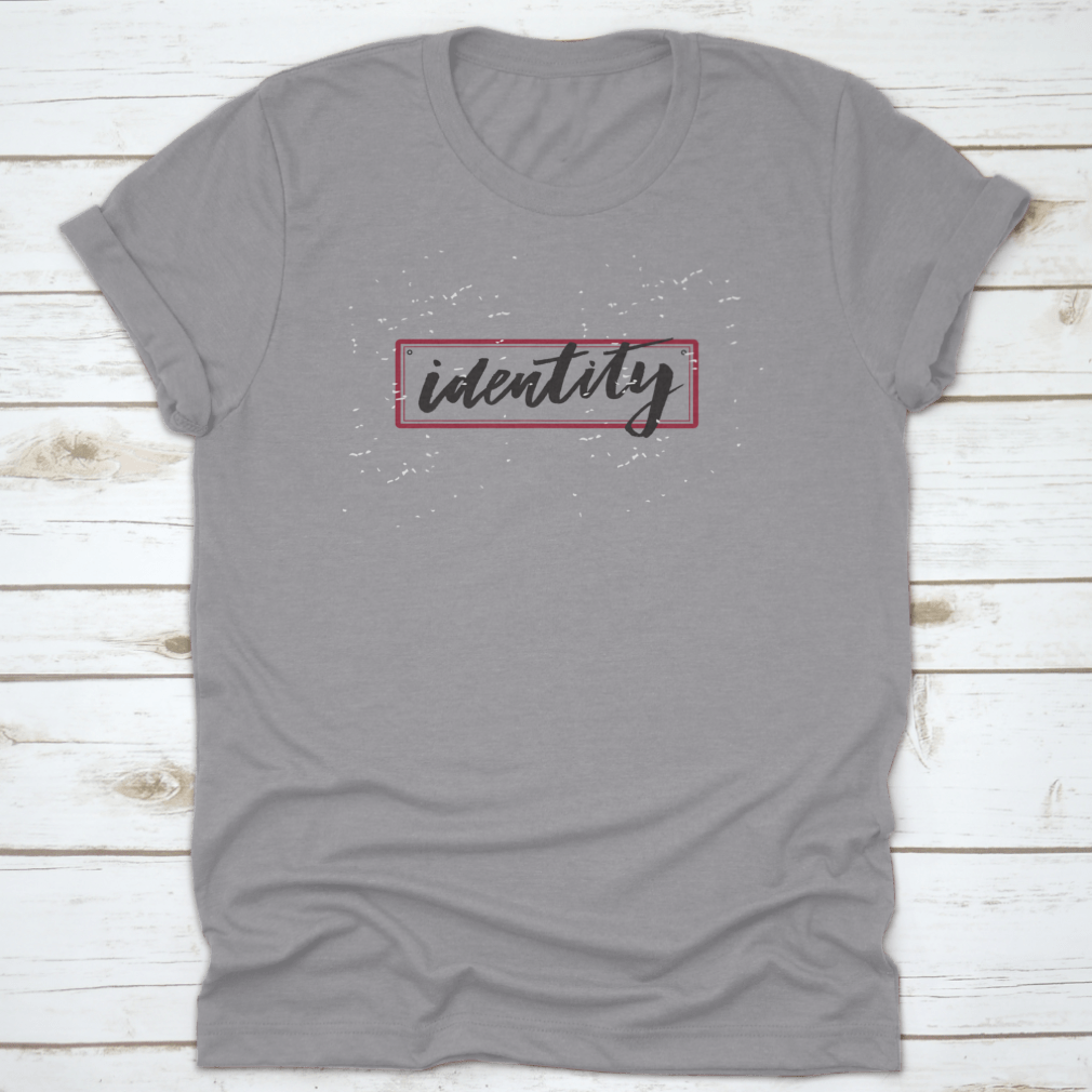 A stylish graphic print featuring a unique slogan identity phrase, showcasing vibrant lettering on a comfortable cotton fabric.