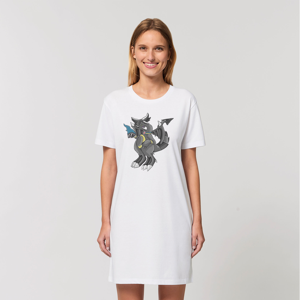 Snafibat Organic T-Shirt Dress in various colors, showcasing its soft fabric and stylish design.