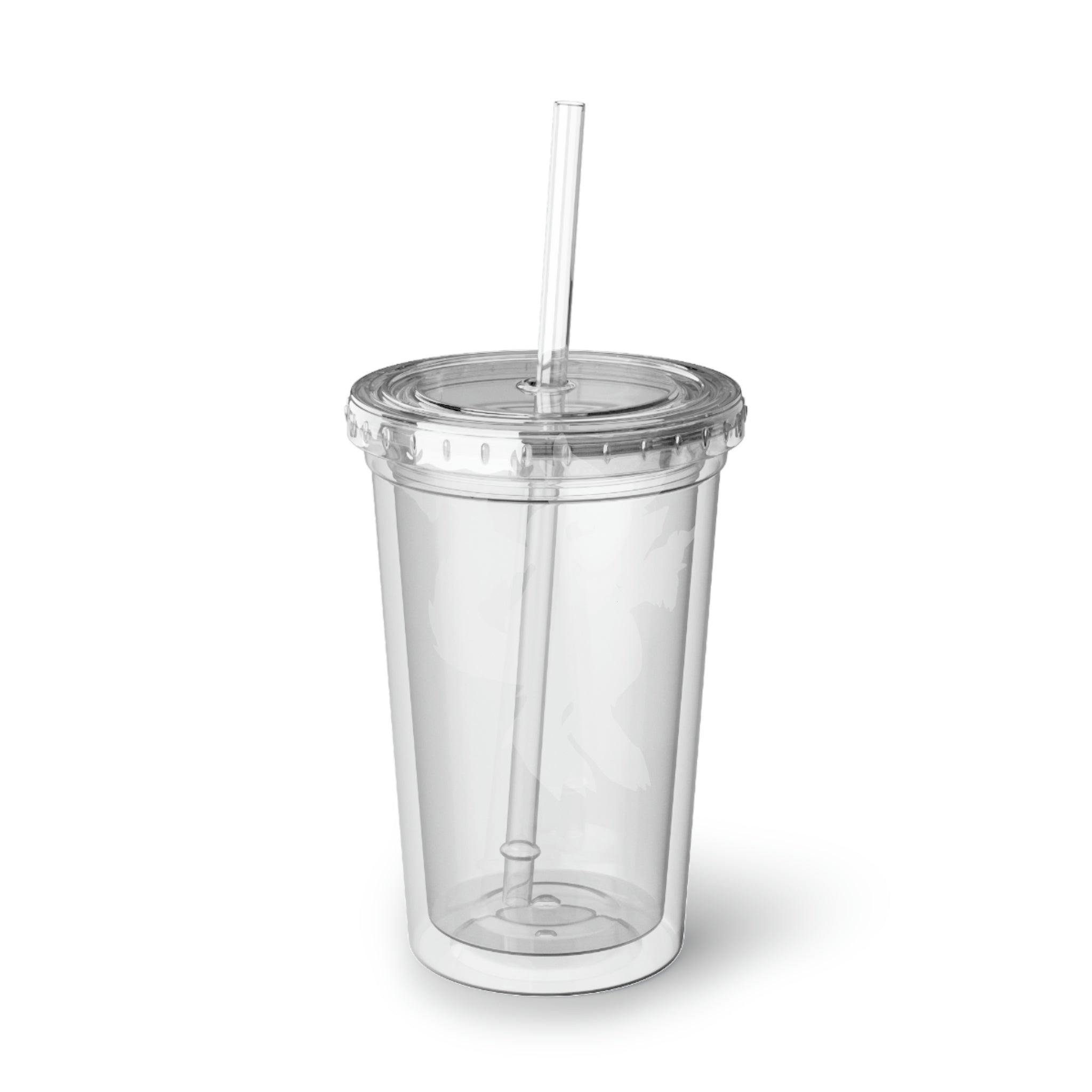 Snafibat Suave Acrylic Cup with vibrant artwork, double-wall insulation, and a straw, perfect for hot and cold beverages.