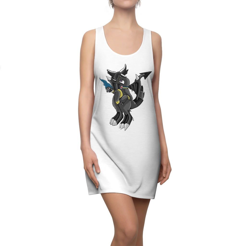Snafibat Women's Cut & Sew Racerback Dress showcasing a stylish and feminine design in a lightweight fabric.