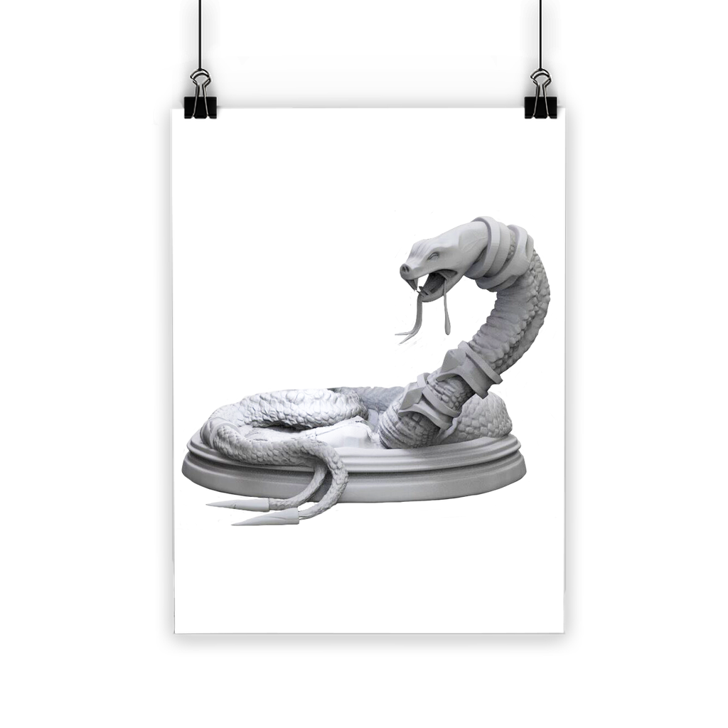 Vibrant Snake Classic Poster printed on semi-gloss paper, showcasing bright colors and a stunning design, suitable for indoor and outdoor use.