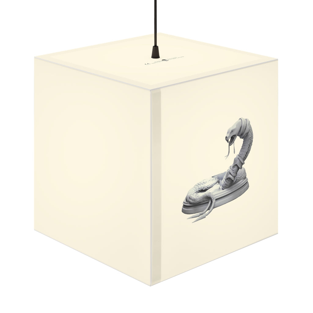 A stylish Snake Personalized Lamp in a cube shape, showcasing its unique design and customizable lighting options, perfect for home or shop decor.