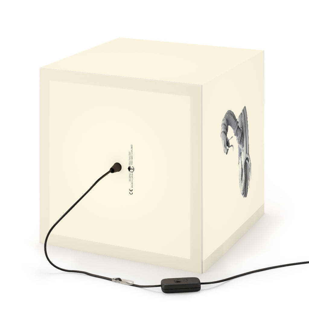 A stylish Snake Personalized Lamp in a cube shape, showcasing its unique design and customizable lighting options, perfect for home or shop decor.