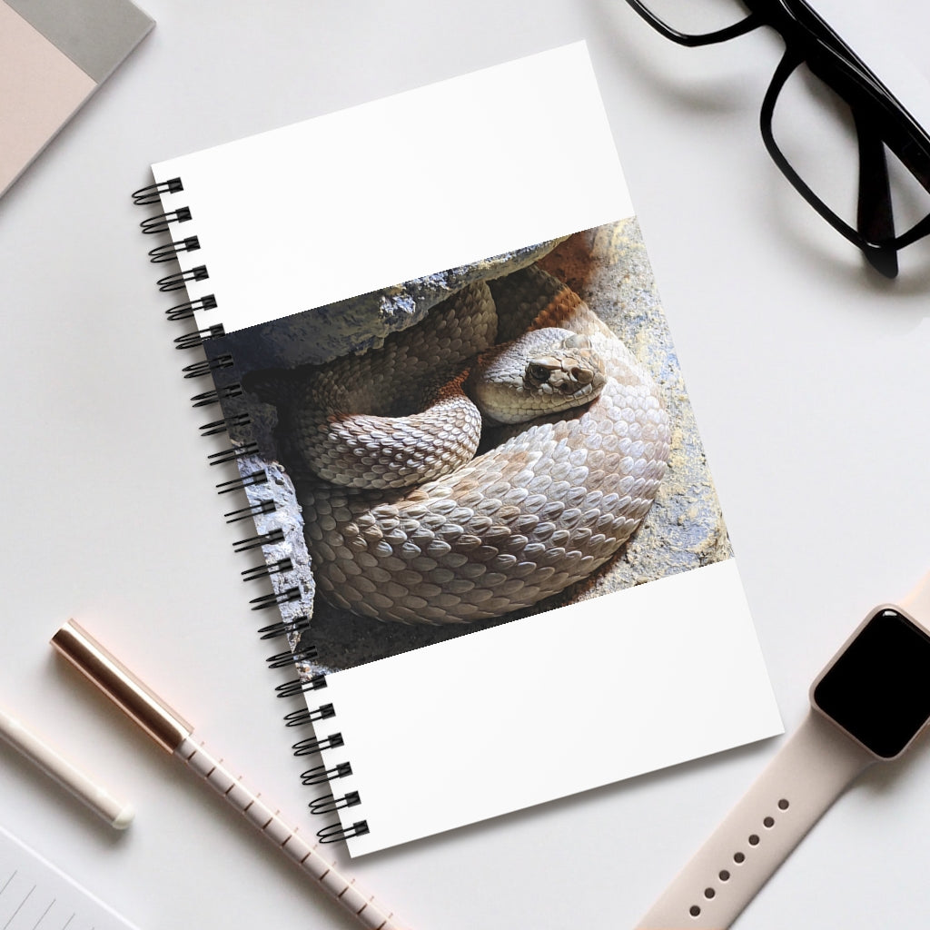 Snake Spiral Journal featuring a stylish front cover, available in four different styles including blank, dot grid, lined, and task manager.