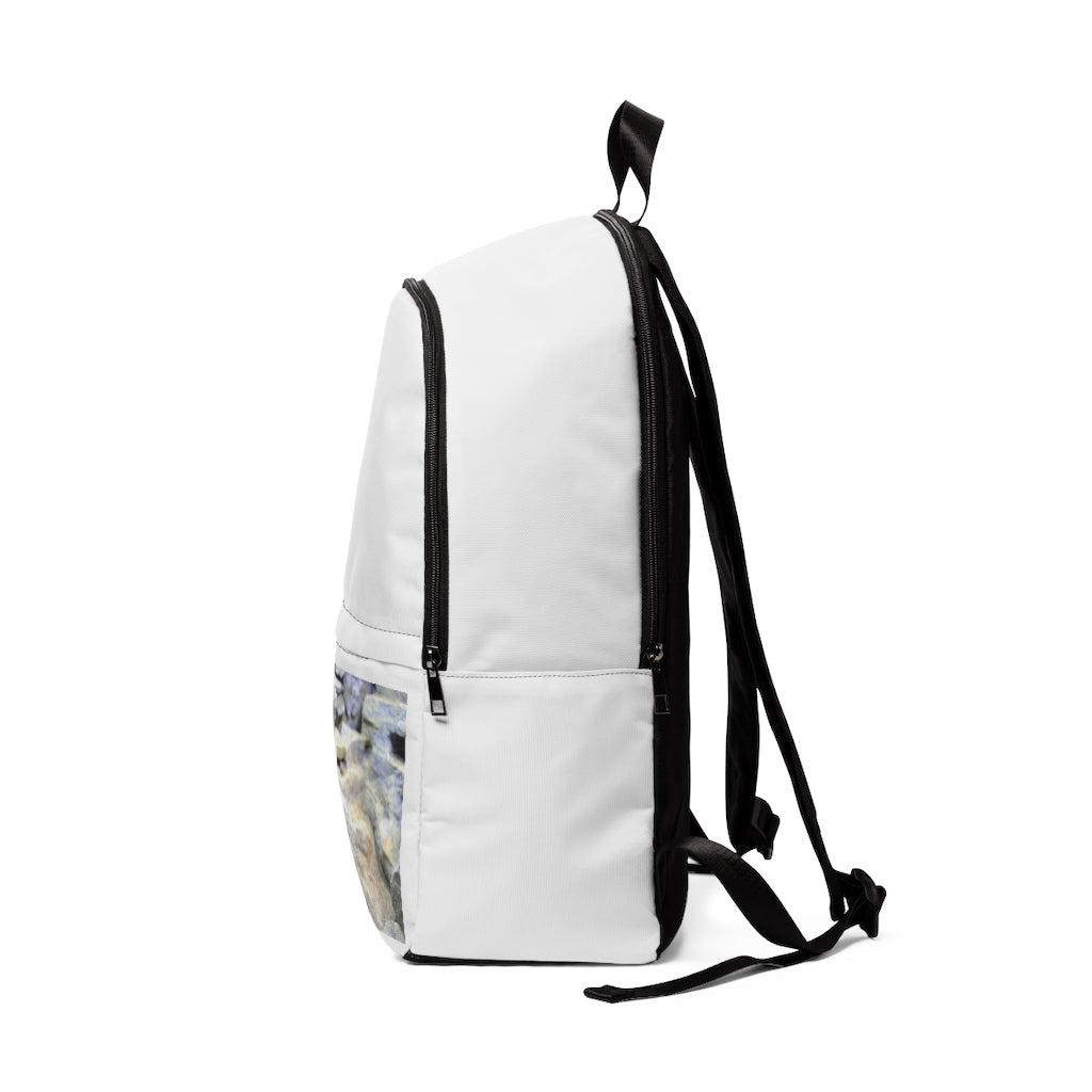 Snake Unisex Fabric Backpack in a stylish design, featuring adjustable straps and a padded back panel, perfect for school and travel.