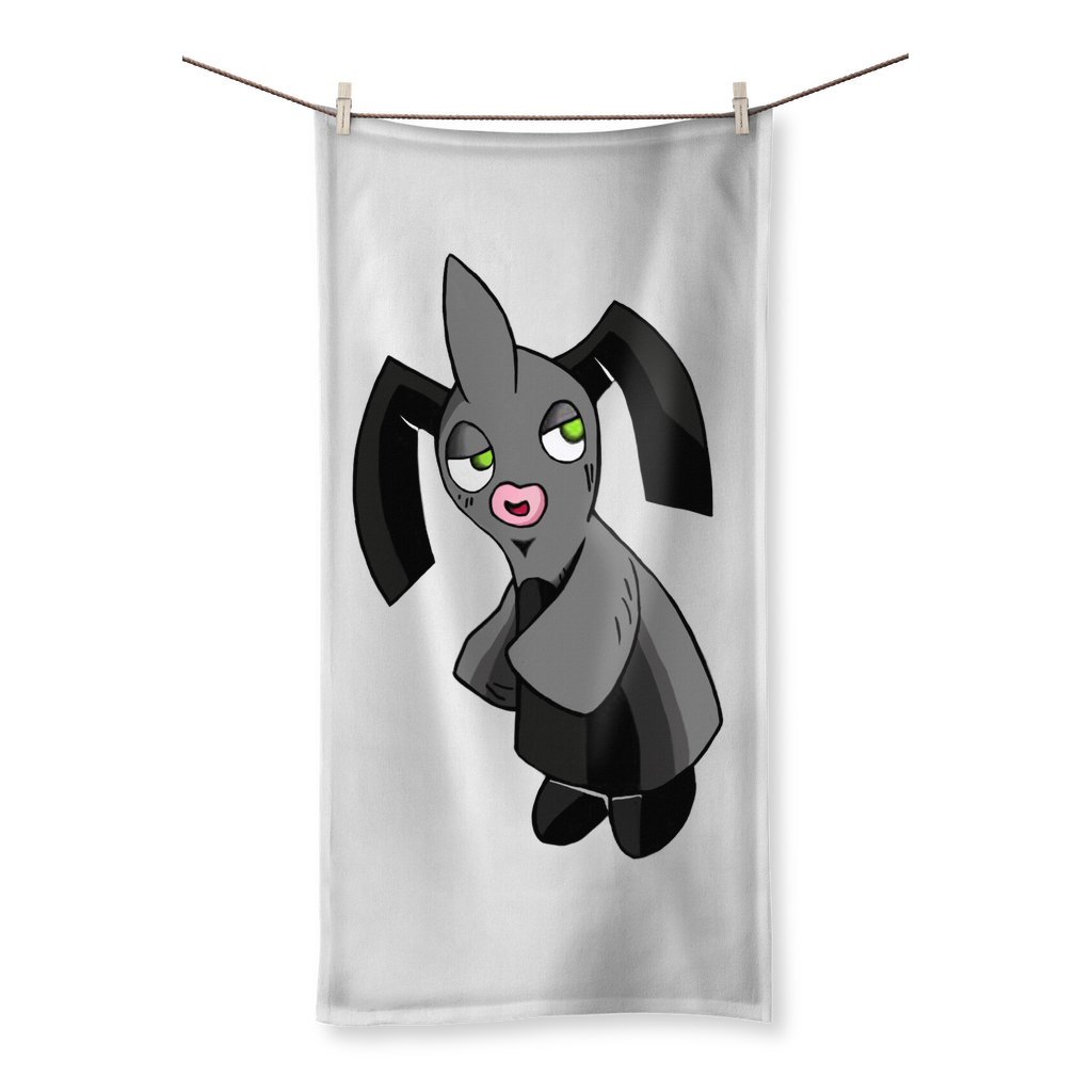 Snaughtnaut Sublimation All Over Towel showcasing vibrant prints on one side and soft cotton texture on the other, available in various sizes.