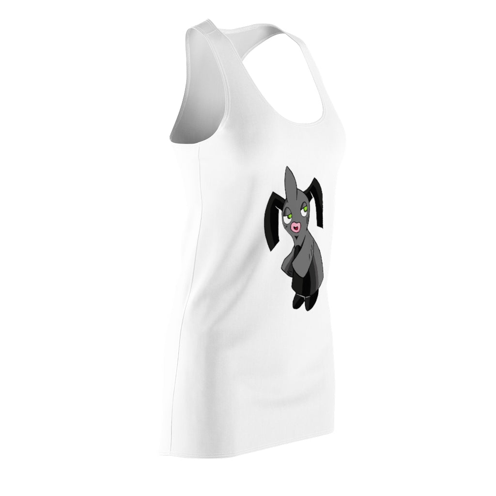 A stylish Snaughtnaut Women's Cut & Sew Racerback Dress showcasing a feminine design with a sporty fit, made from high-quality polyester.