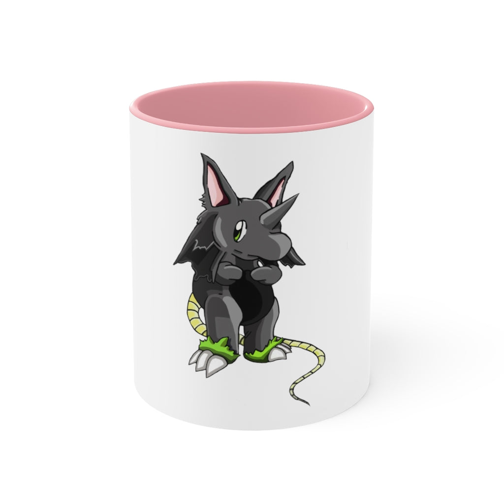 A stylish Snouse Accent Mug featuring a white exterior with a colored interior, available in red, pink, and black options, showcasing its two-tone design.