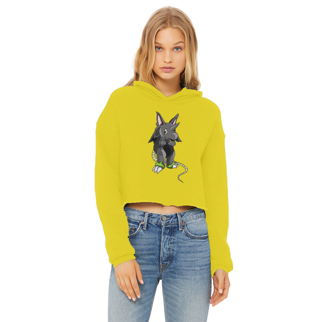 Snouse Ladies Cropped Raw Edge Hoodie in various colors, showcasing its stylish design and soft fabric.