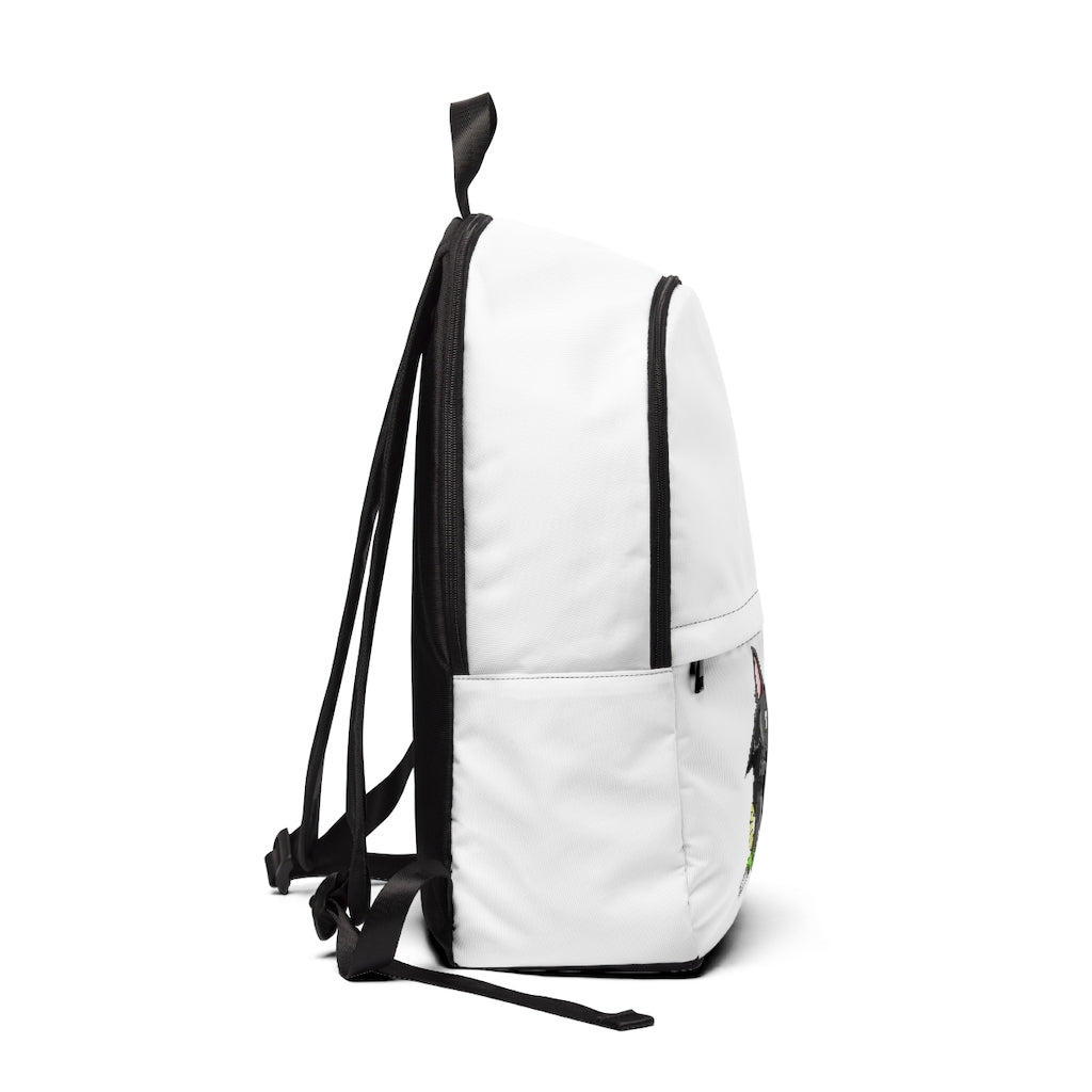 Snouse Unisex Fabric Backpack in a stylish design, featuring adjustable straps and a padded back panel, perfect for school and outdoor use.