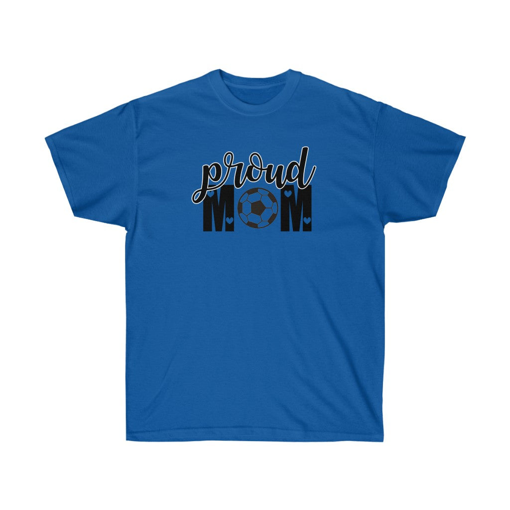 A stylish Soccer Mom T-Shirt featuring a retail fit and unisex design, perfect for soccer enthusiasts.