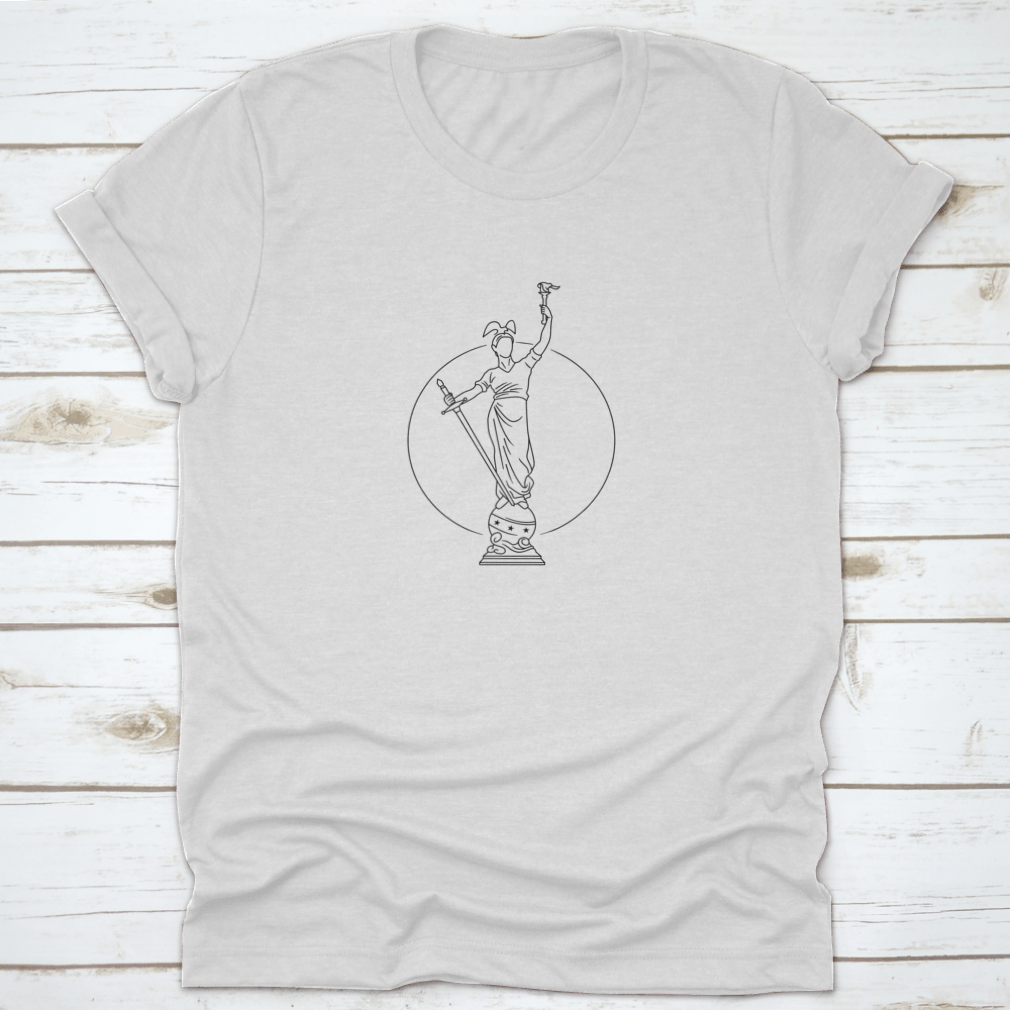 Soldier and Sailor Statue logo vector icon illustration in line art style, showcasing a detailed military figure.