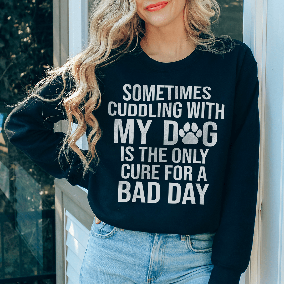 Cozy sweatshirt featuring a unique design for dog lovers, made from soft cotton/poly fleece blend.