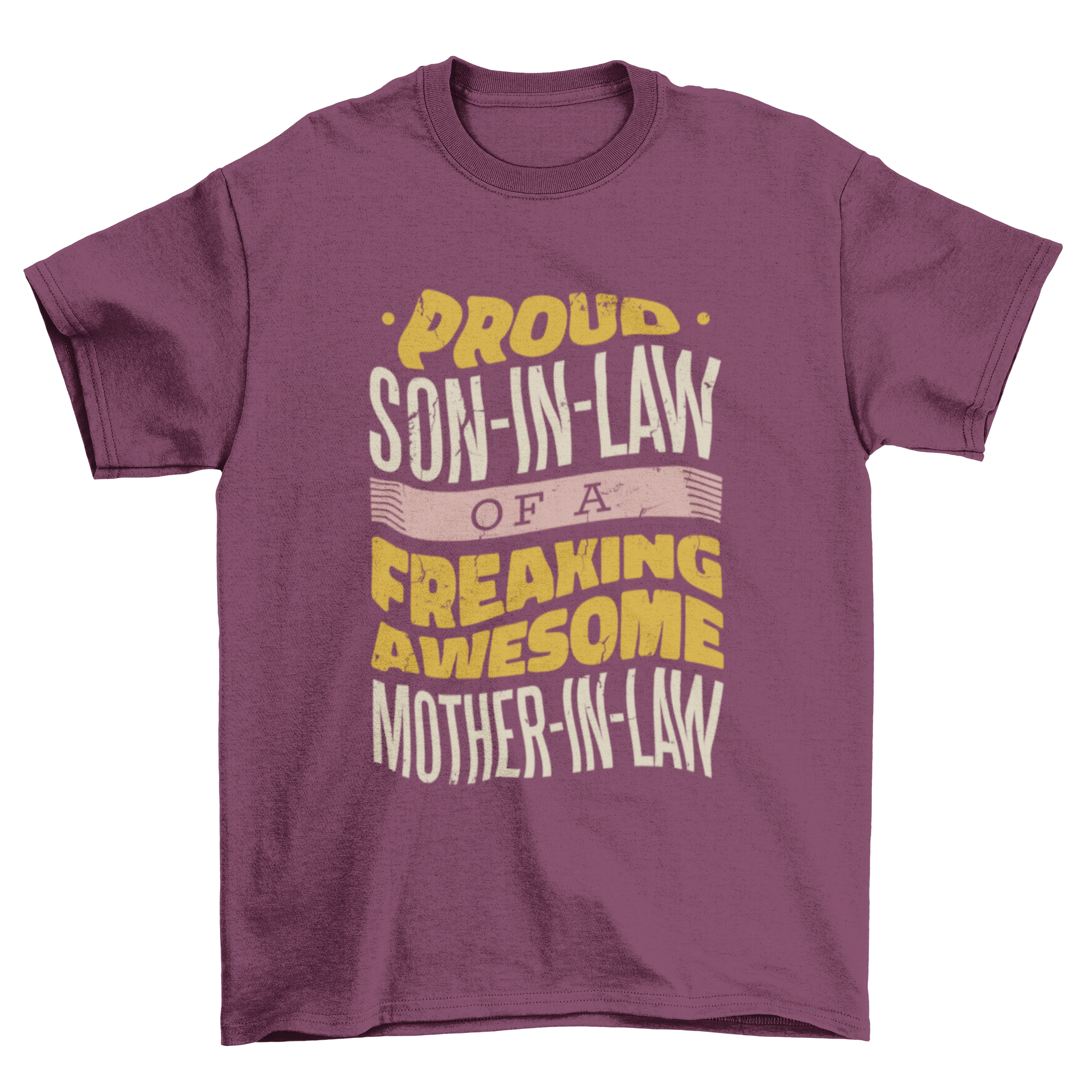 Son-in-law t-shirt featuring a humorous quote about an awesome mother-in-law, designed for comfort and style.