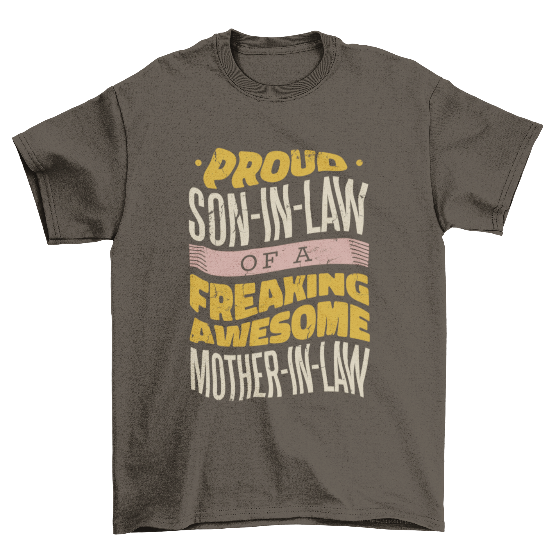 Son-in-law t-shirt featuring a humorous quote about an awesome mother-in-law, designed for comfort and style.