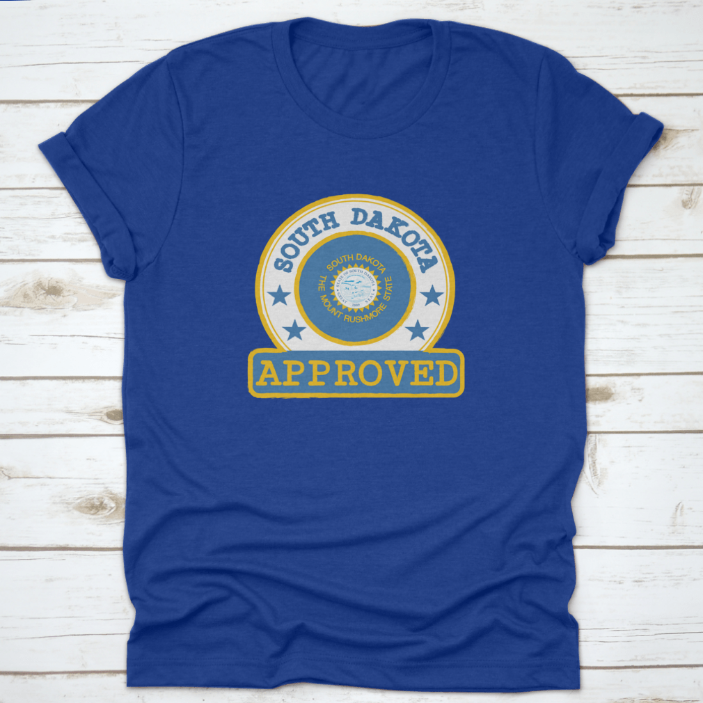 Round-shaped South Dakota Flag featuring vibrant colors and state emblem, made from high-quality cotton.