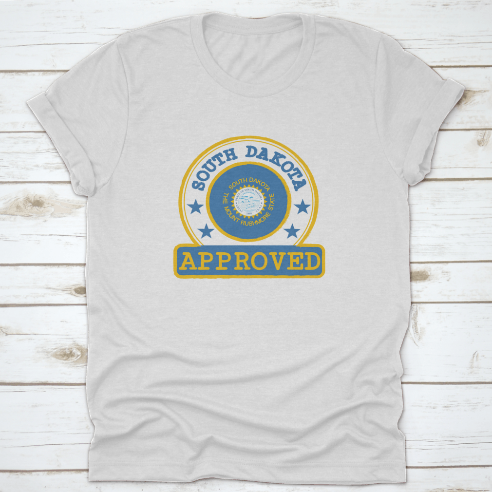 Round-shaped South Dakota Flag featuring vibrant colors and state emblem, made from high-quality cotton.