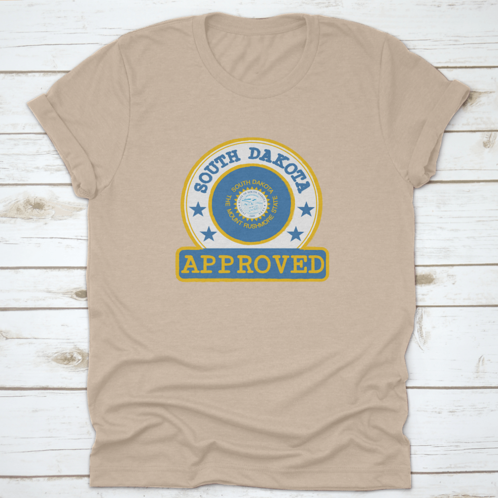 Round-shaped South Dakota Flag featuring vibrant colors and state emblem, made from high-quality cotton.