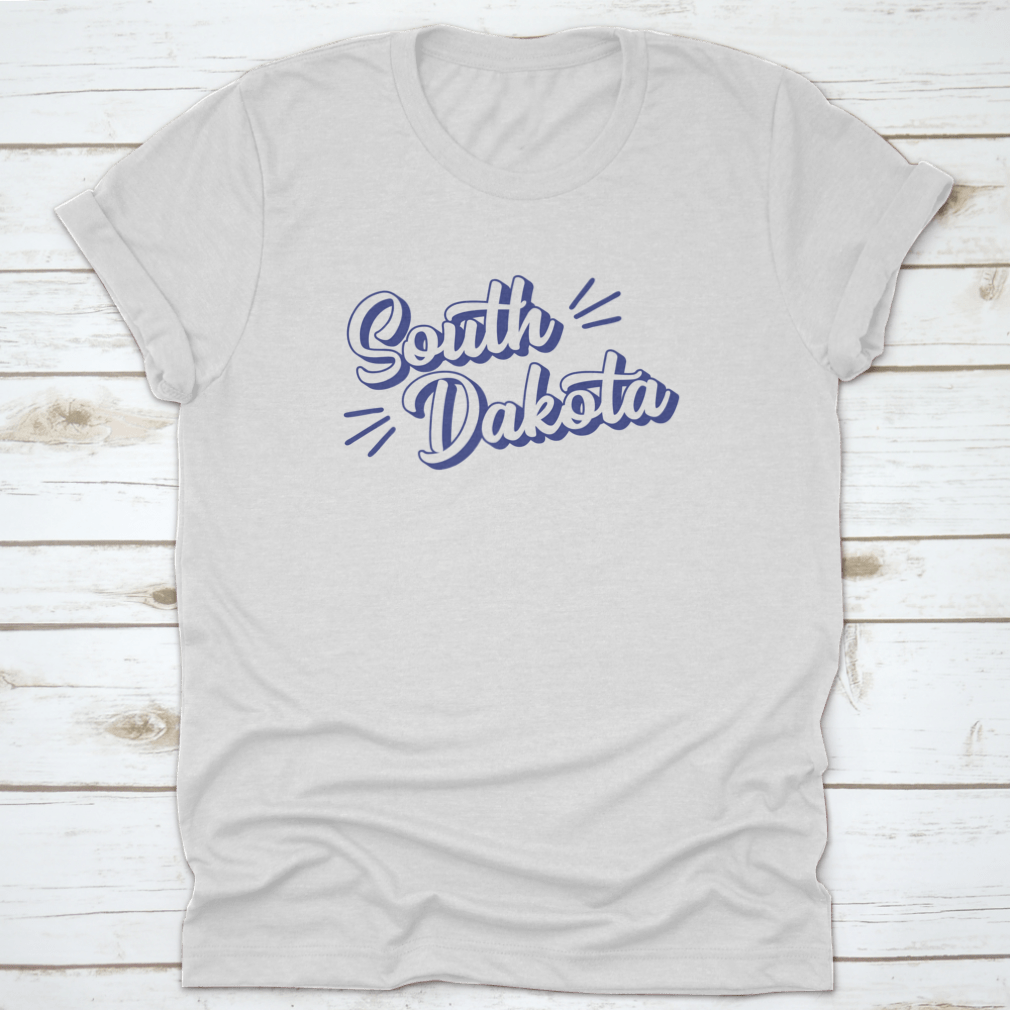 A stylish t-shirt featuring a vector illustration of South Dakota State, made from high-quality cotton fabric.