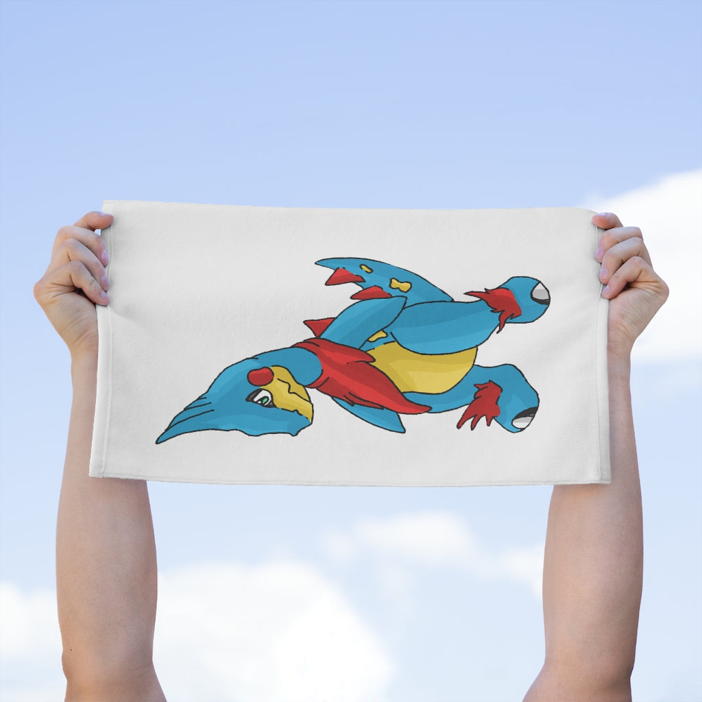 Spakez Rally Towel measuring 11x18 inches, featuring a soft cotton loop backing and printed mink polyester front, ideal for personalization.