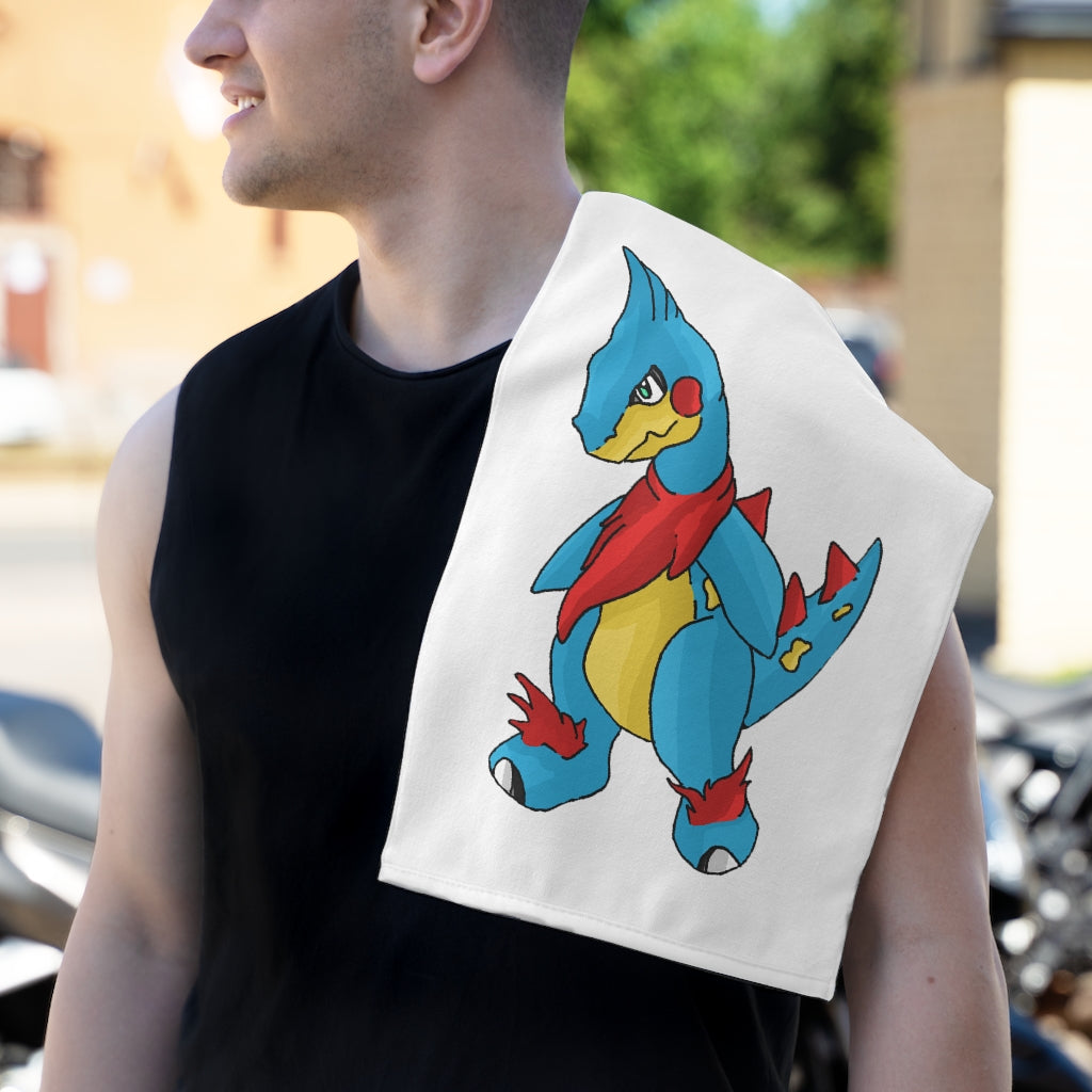 Spakez Rally Towel measuring 11x18 inches, featuring a soft cotton loop backing and printed mink polyester front, ideal for personalization.