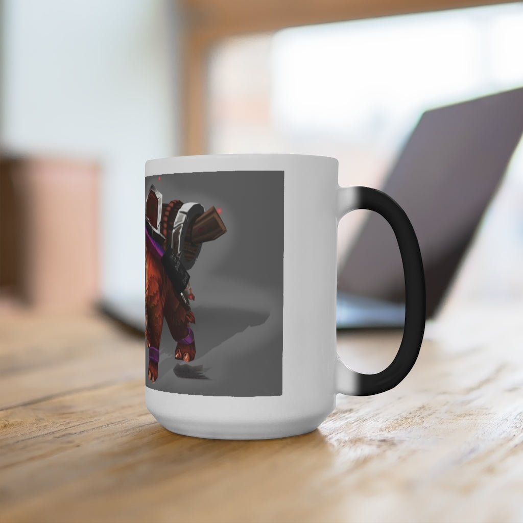 Spam the Death Mount Color Changing Mug showcasing its unique color-changing feature and stylish design.