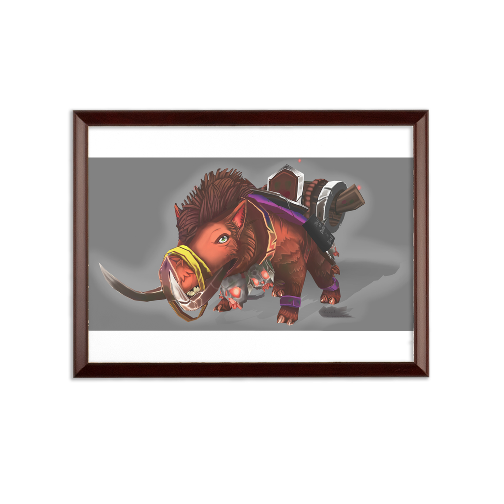 Spam The Death Mount Pig Sublimation Wall Plaque with ogee shaped edge and white printable surface.