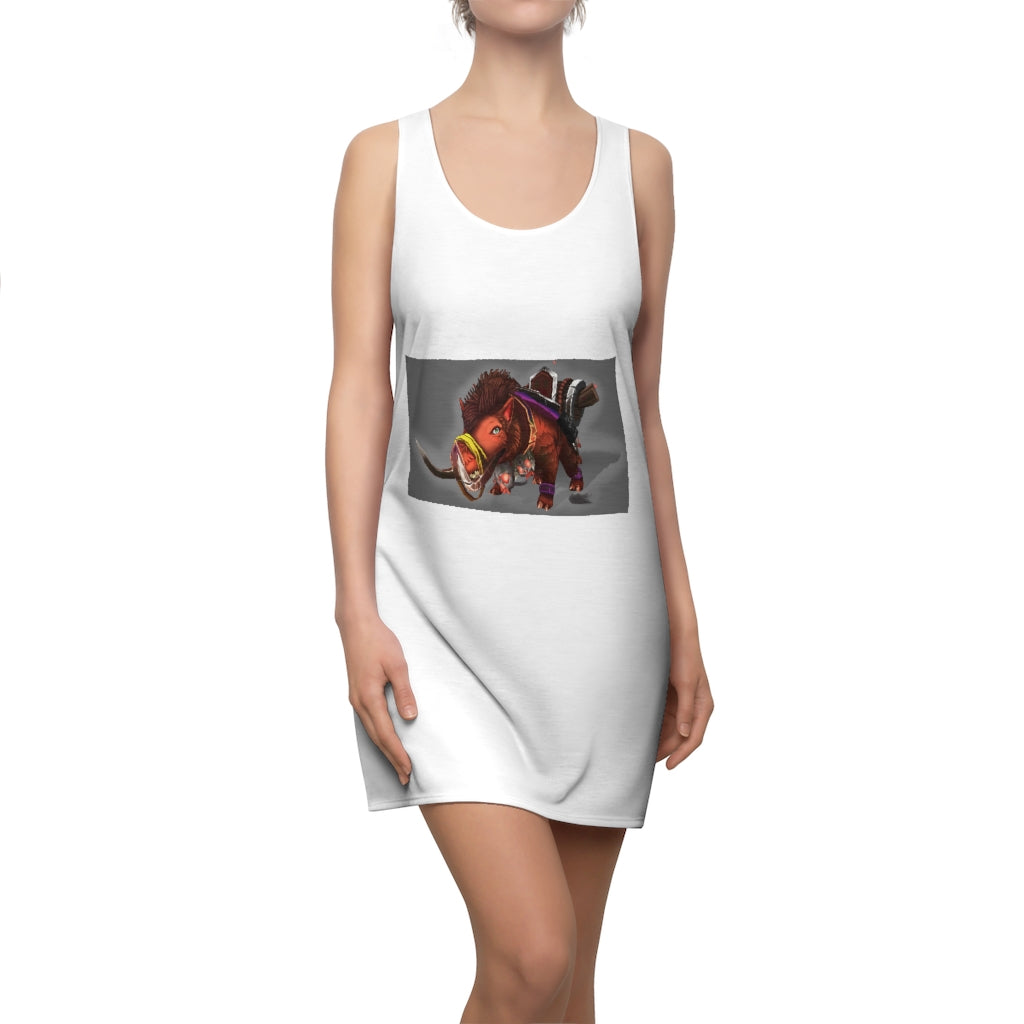 Spam the Death Mount Women's Cut & Sew Racerback Dress featuring a stylish design and comfortable fit, perfect for casual outings.