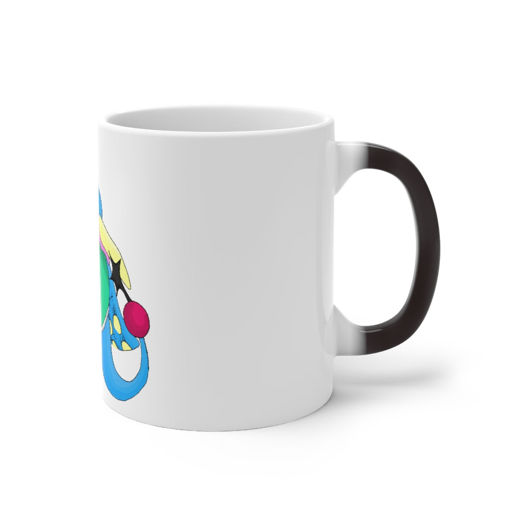 Spanglex Color Changing Mug showcasing its vibrant color transformation when filled with hot liquid.