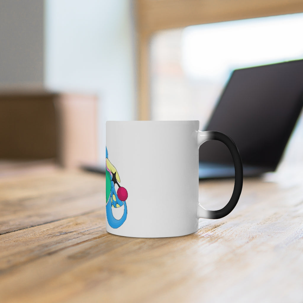 Spanglex Color Changing Mug showcasing its vibrant color transformation when filled with hot liquid.