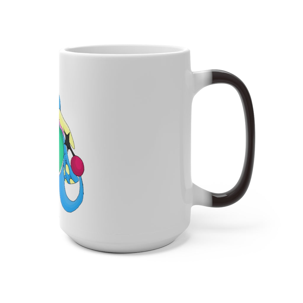 Spanglex Color Changing Mug showcasing its vibrant color transformation when filled with hot liquid.