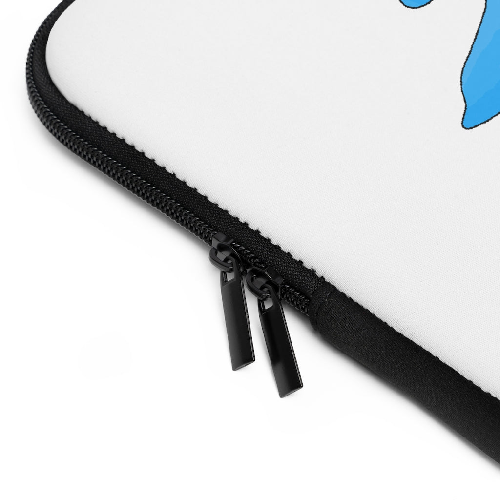 Spanglex Laptop Sleeve featuring a customizable front and solid black back, made from smooth neoprene with dual zipper enclosures.
