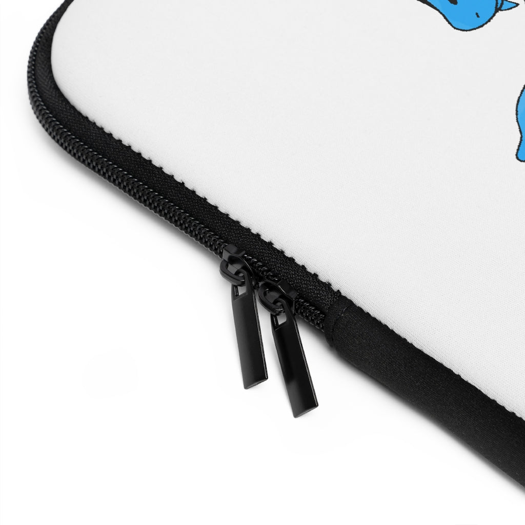 Spanglex Laptop Sleeve featuring a customizable front and solid black back, made from smooth neoprene with dual zipper enclosures.