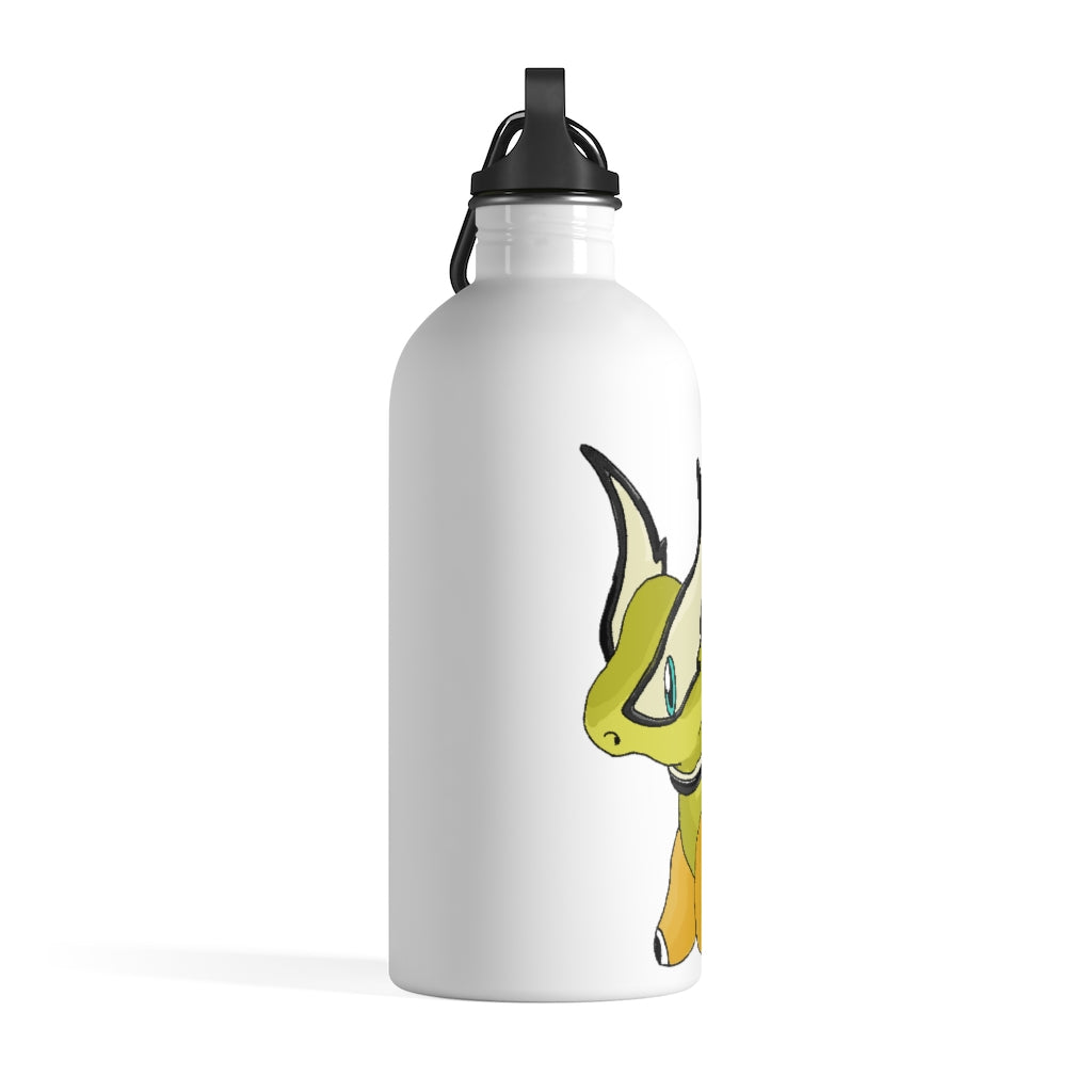 Spanx Stainless Steel Water Bottle with plastic screw top and carabiner, ideal for hydration on the go.