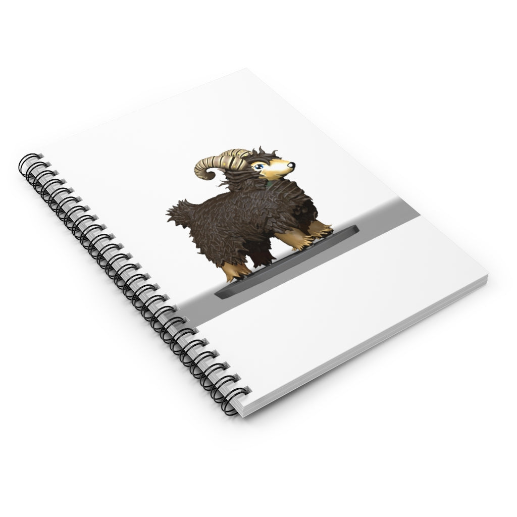 Spiral notebook with ruled line pages and a printed cover, showcasing its durable design and stylish appearance.