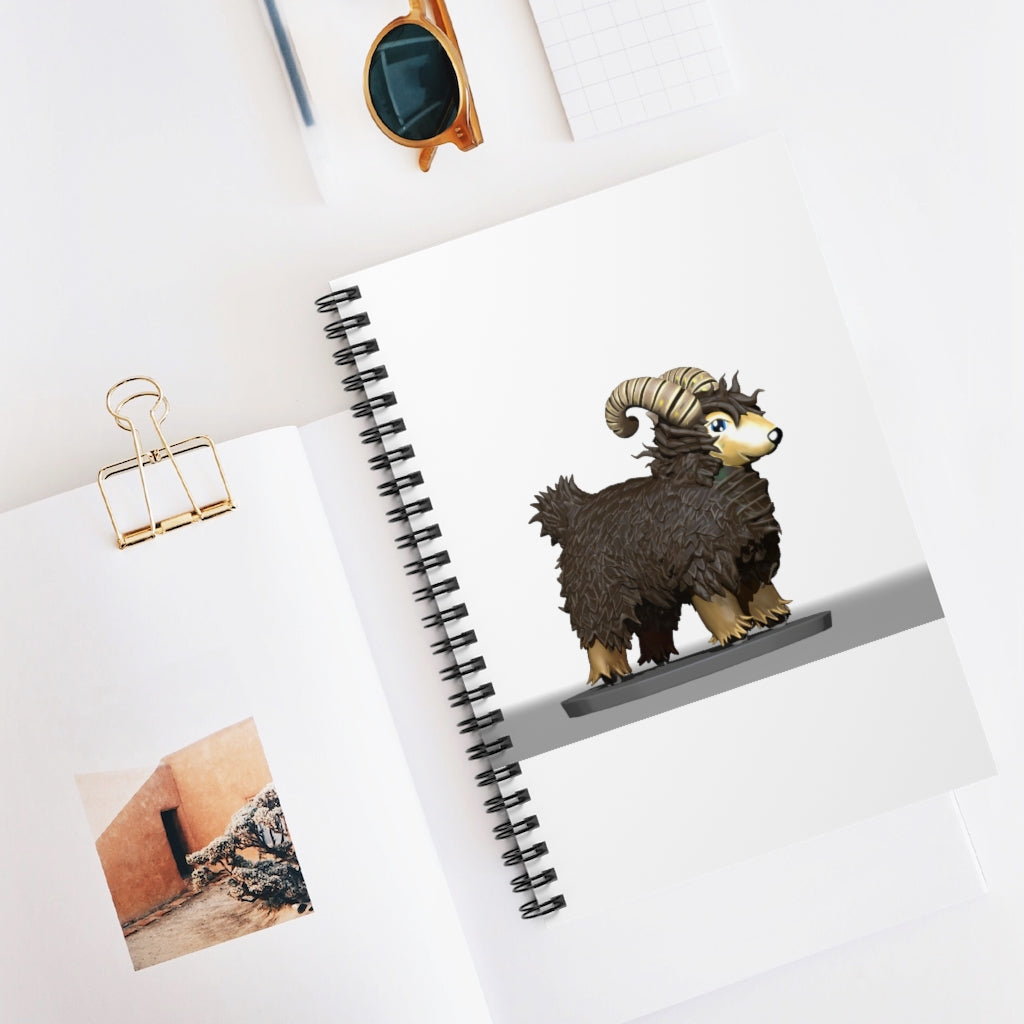 Spiral notebook with ruled line pages and a printed cover, showcasing its durable design and stylish appearance.