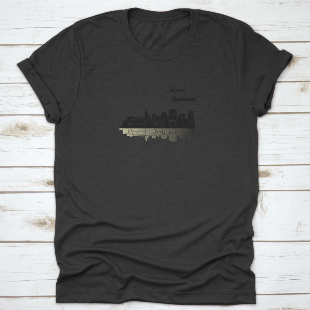 Spokane, Washington t-shirt made from 100% cotton, showcasing its classic fit and midweight fabric.