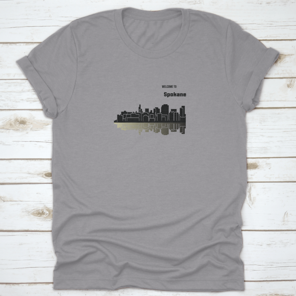 Spokane, Washington t-shirt made from 100% cotton, showcasing its classic fit and midweight fabric.