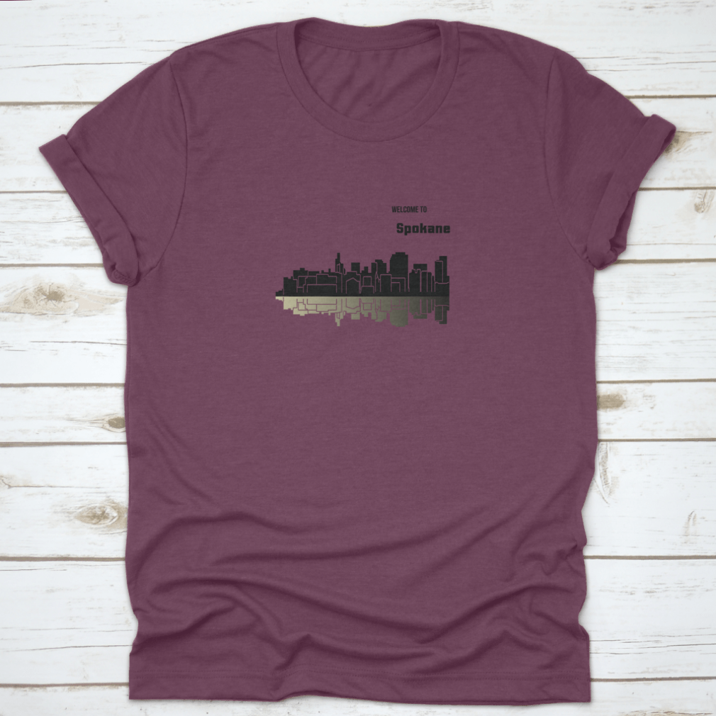 Spokane, Washington t-shirt made from 100% cotton, showcasing its classic fit and midweight fabric.