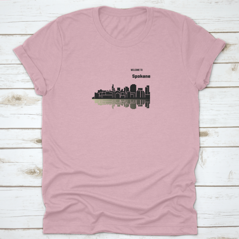 Spokane, Washington t-shirt made from 100% cotton, showcasing its classic fit and midweight fabric.