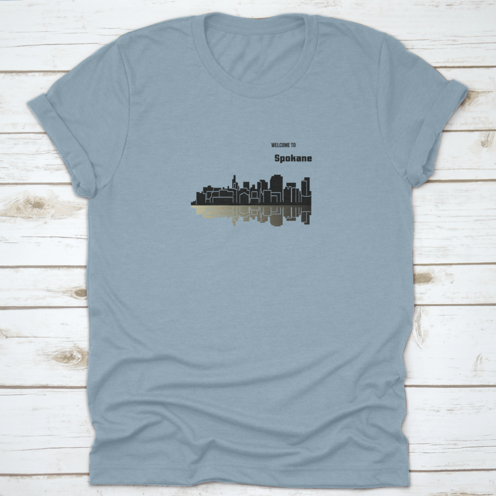 Spokane, Washington t-shirt made from 100% cotton, showcasing its classic fit and midweight fabric.
