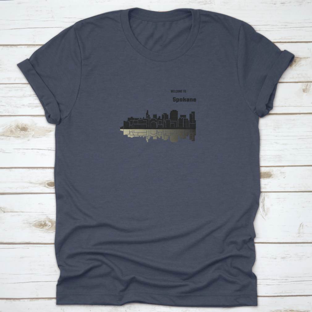 Spokane, Washington t-shirt made from 100% cotton, showcasing its classic fit and midweight fabric.