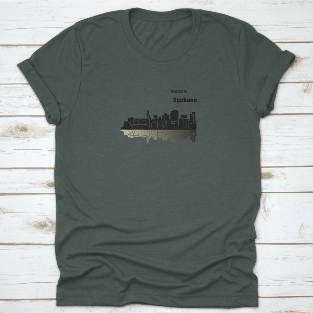 Spokane, Washington t-shirt made from 100% cotton, showcasing its classic fit and midweight fabric.