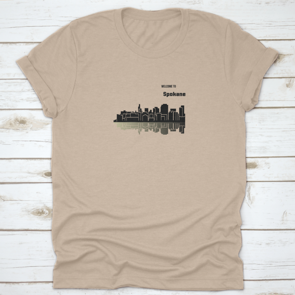 Spokane, Washington t-shirt made from 100% cotton, showcasing its classic fit and midweight fabric.