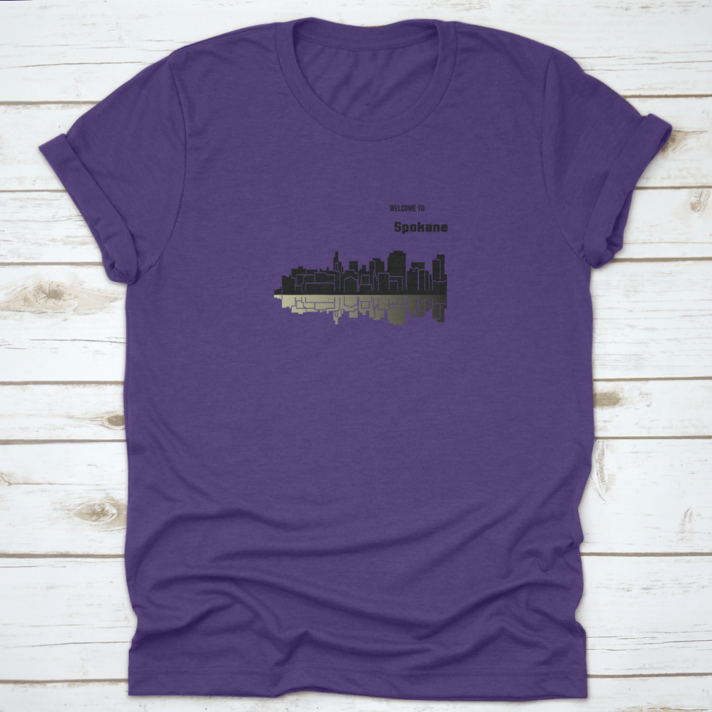 Spokane, Washington t-shirt made from 100% cotton, showcasing its classic fit and midweight fabric.