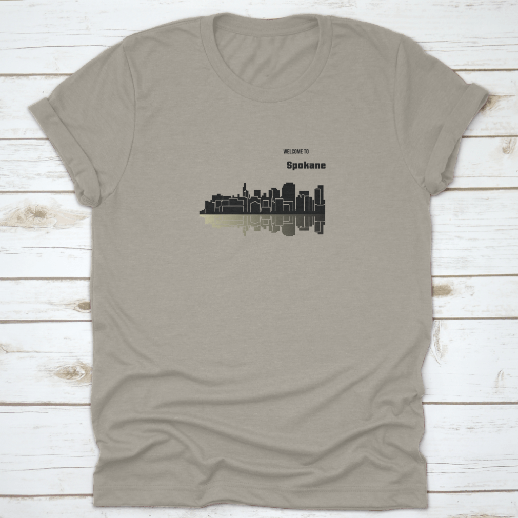 Spokane, Washington t-shirt made from 100% cotton, showcasing its classic fit and midweight fabric.
