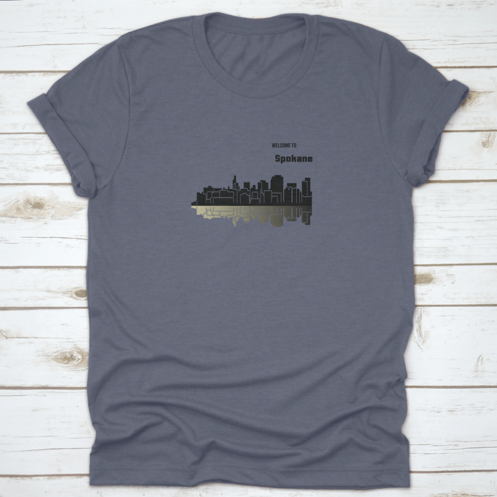 Spokane, Washington t-shirt made from 100% cotton, showcasing its classic fit and midweight fabric.